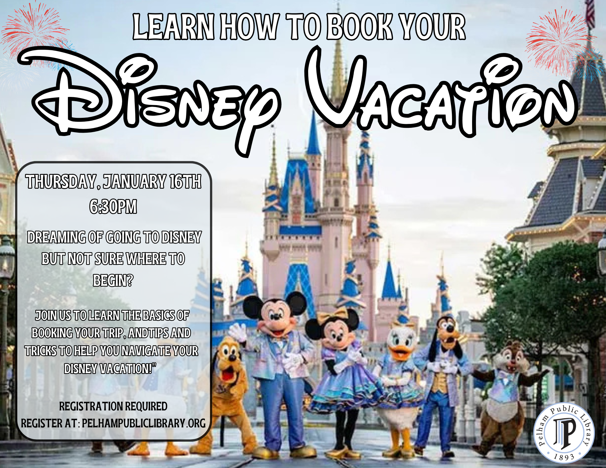 Learn to book a Disney Vacation, Jan 16, 6:30pm