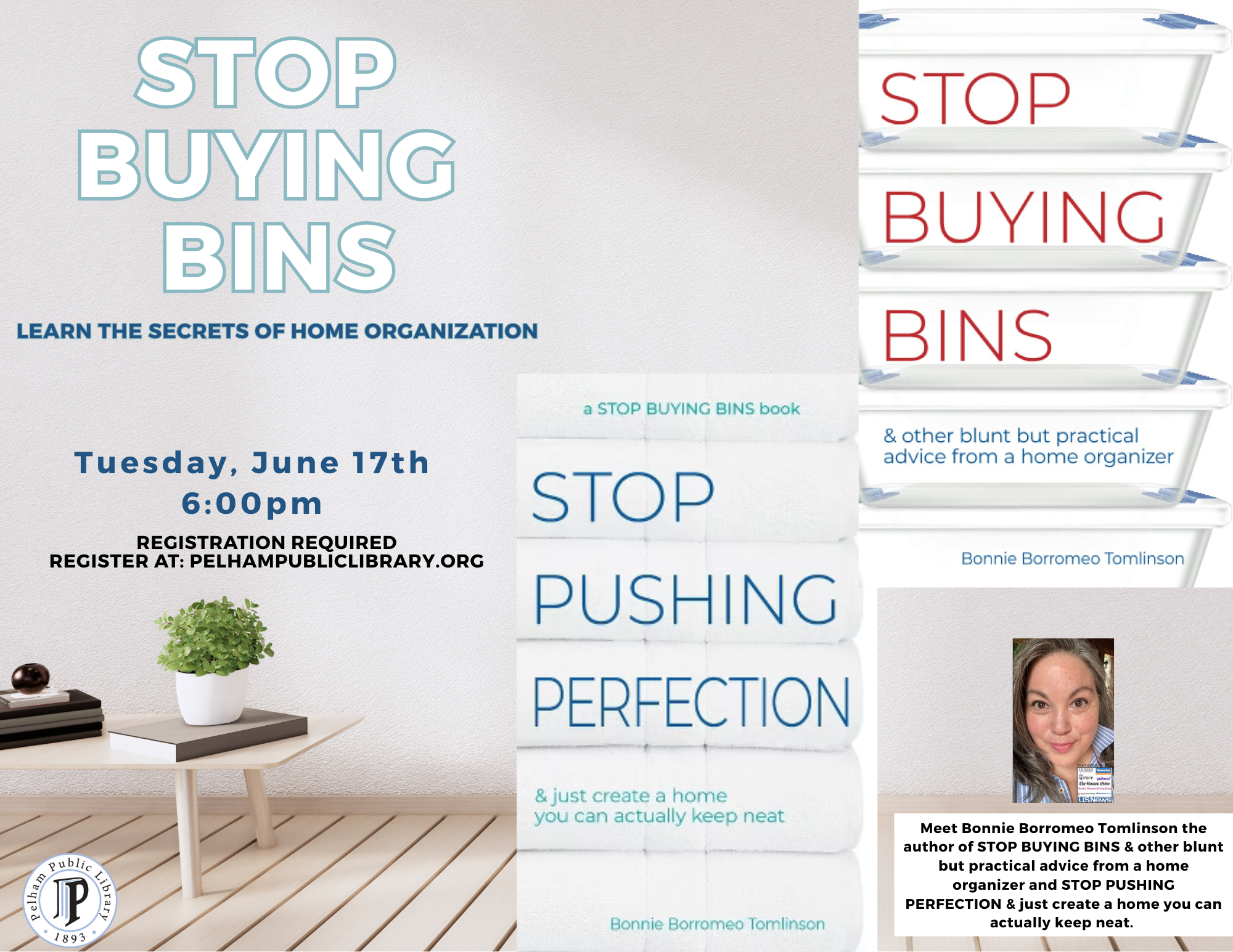 Learn the Secrets of Home Organization, Tues June 17, 6pm
