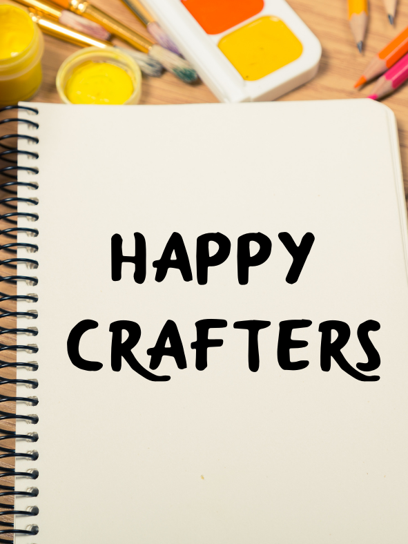 happy crafters written on notebook