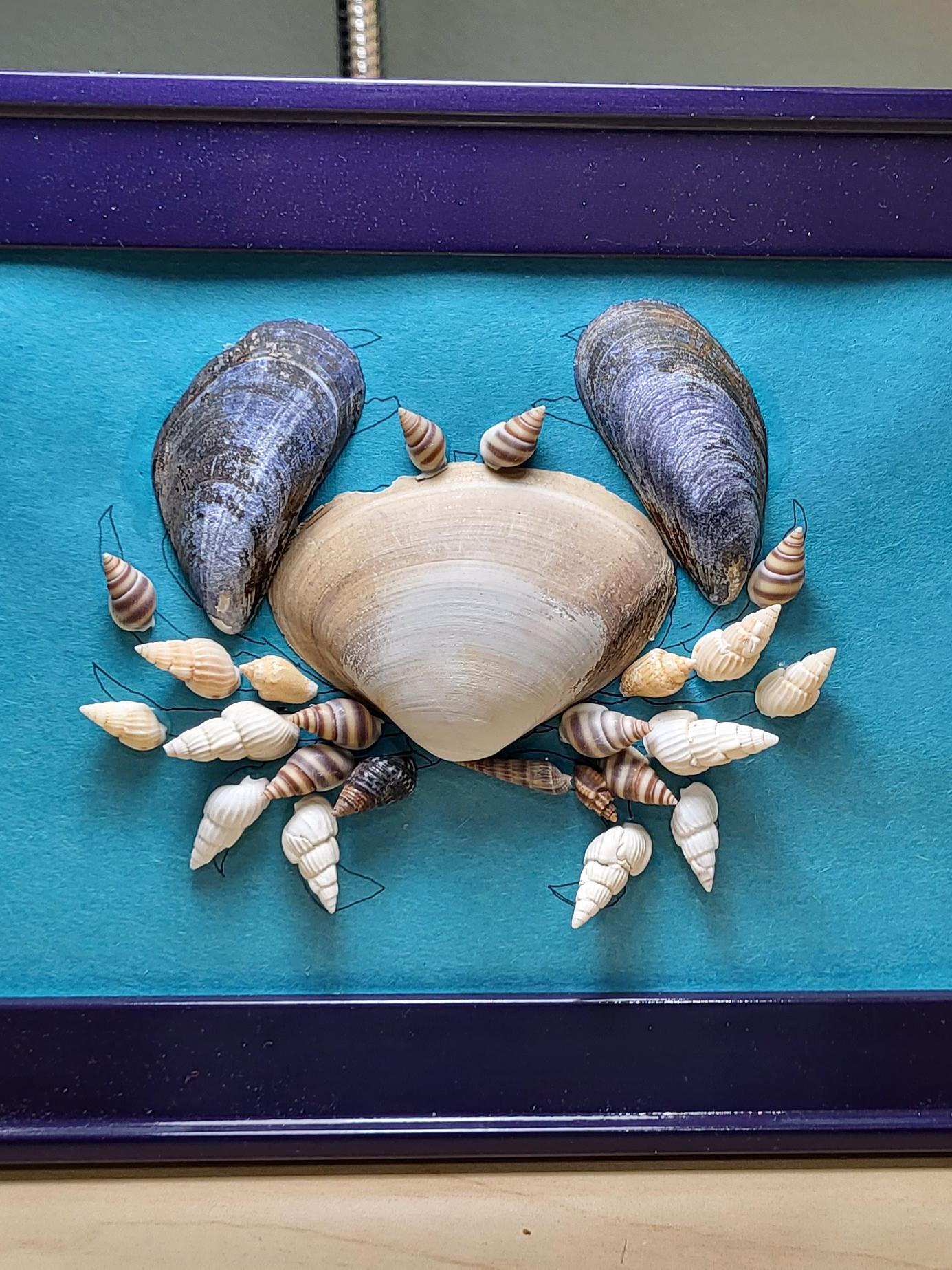 Adult Craft night Mosaic Shell Art