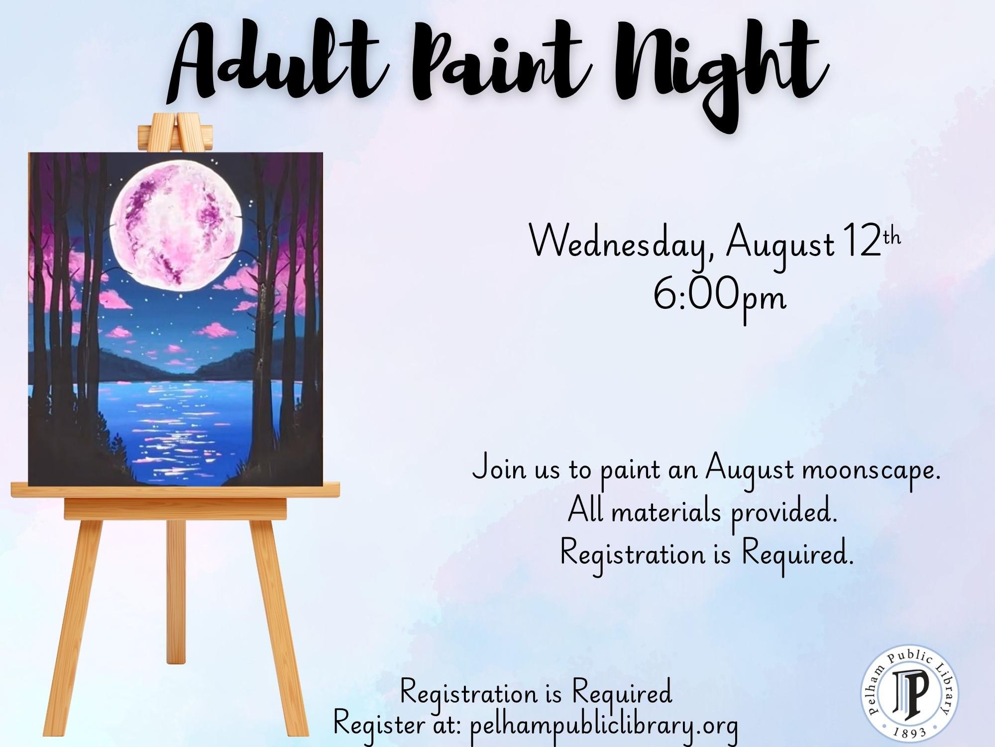 Adult Paint Night, Wed, Aug 12th