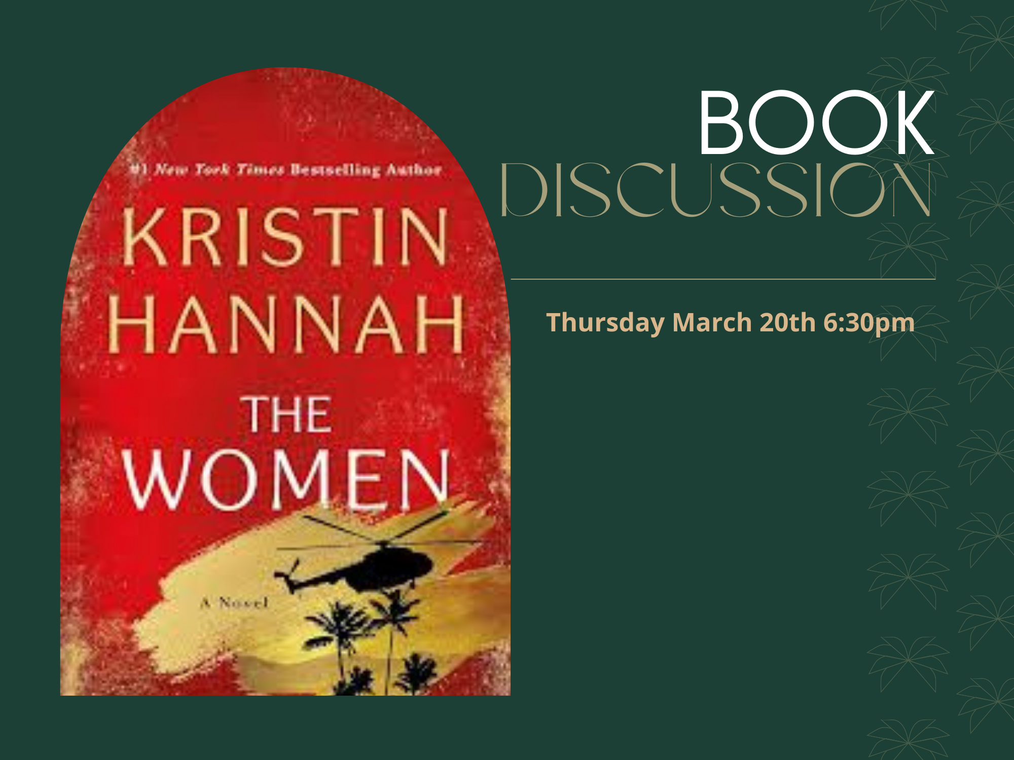 Book Discussion, Thursday March 20th 6:30pm