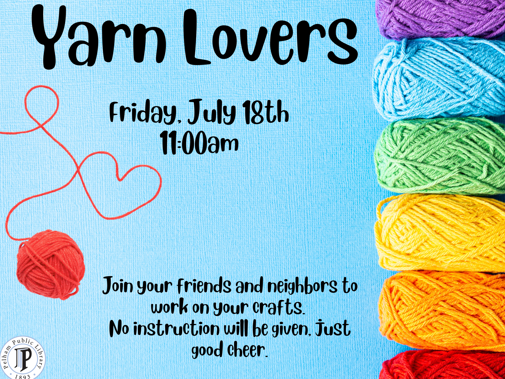 Yarn Lovers Friday July 18th 11:00 am