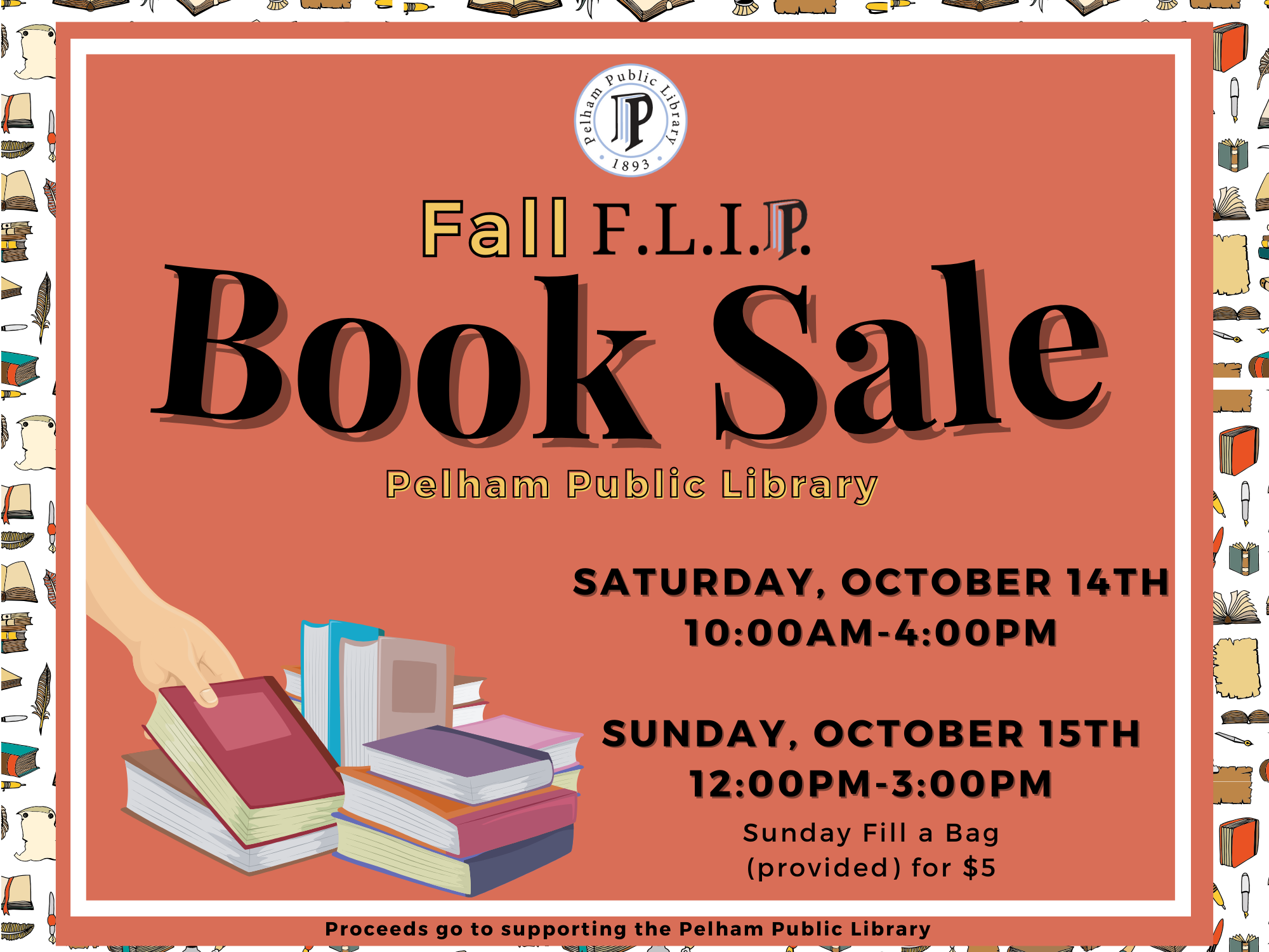 Fall F.L.I.P. Booksale: Saturday October 14th @ 10AM, Sunday October 15th @12PM